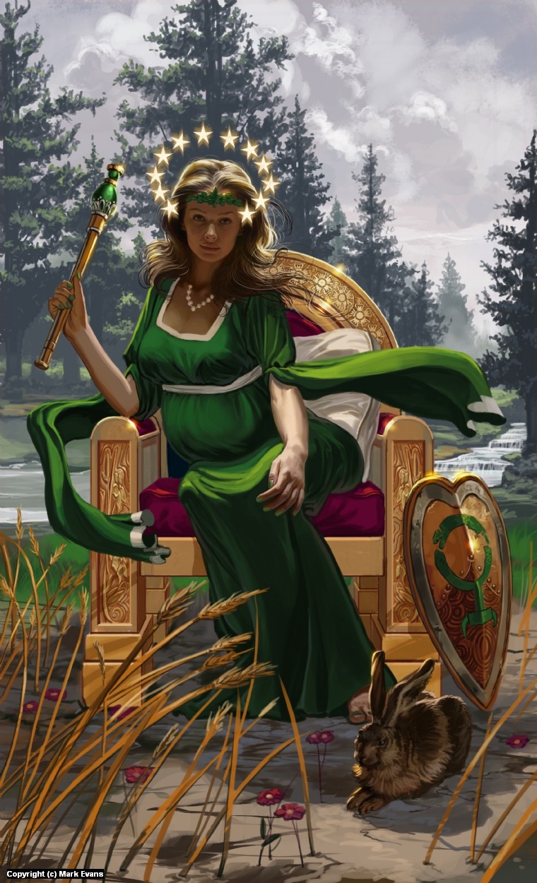 Illustration of the beautiful Empress from The Witches Tarot.
