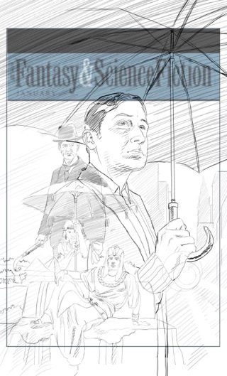Sketch 3 Fantasy and Science Fiction Magazine Jan/Feb 2012 FS&F Umbrella Men John G. McDaid
