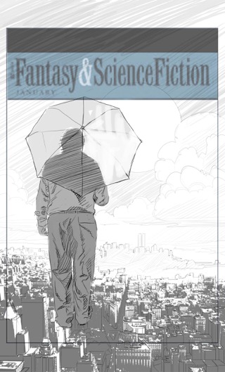 Sketch 4Fantasy and Science Fiction Magazine Jan/Feb 2012 FS&F Umbrella Men John G. McDaid